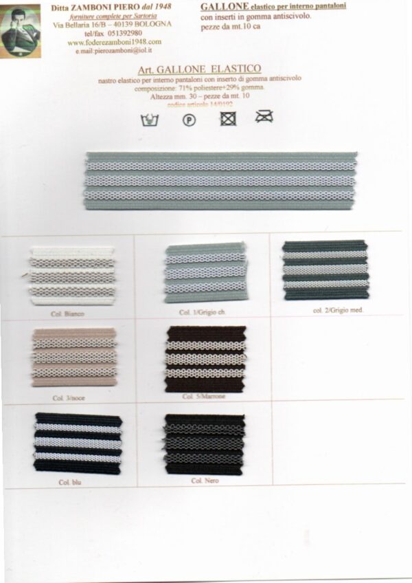 14/0192 Gallone elastico art. 480 rubberised shirt grip elastic