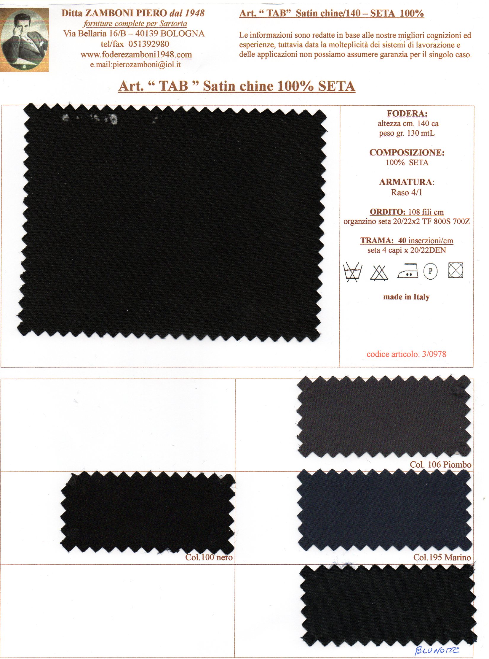 03/0978 Satin chine/140 cm. art. "TAB" 100% seta