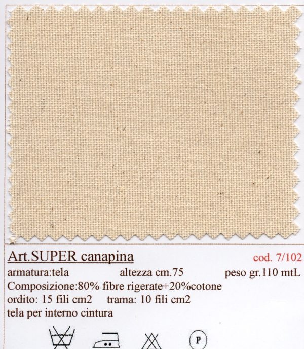 07/0102 Canapina/75 art. SUPER - canvas for reinforcement trouser belt - immagine 2