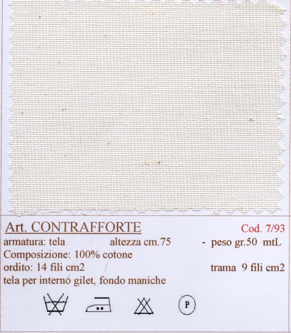 07/0093 tela art. CONTRAFFORTE/75 gg, - immagine 2
