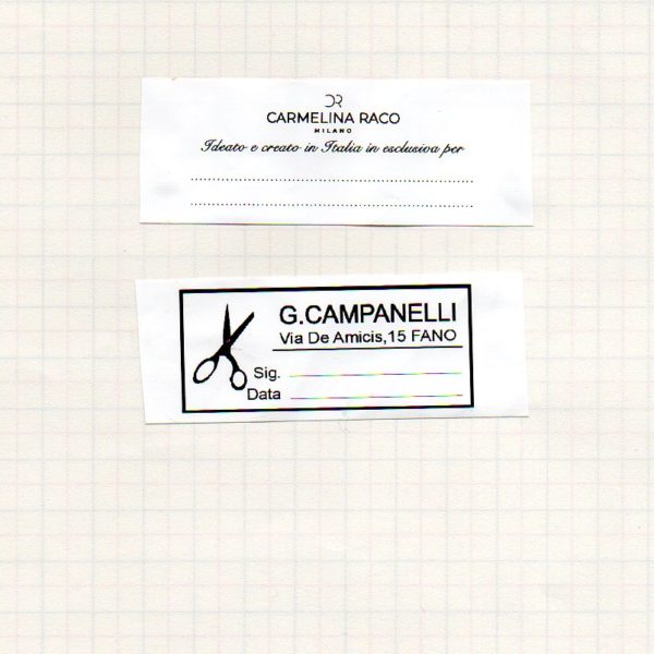 25/0177 Etichette stampate Carta-tela