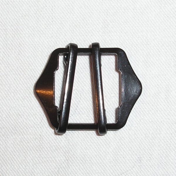 12/0177/N .  Fibbia per gilet art. JX 19 double colore nero - BUCKLE FOR TROUSERS - immagine 4