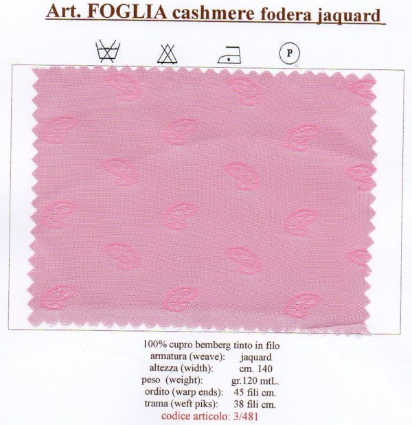 jacquard fodera bemberg lining