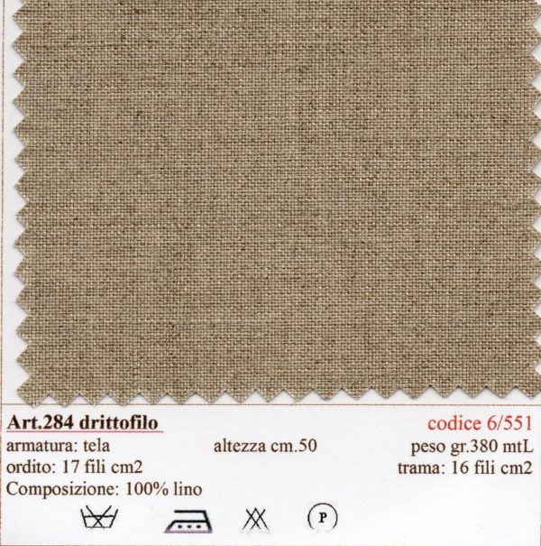 06/0551 Tela colli/50 art. " 284 "  collar linen canvas - immagine 2