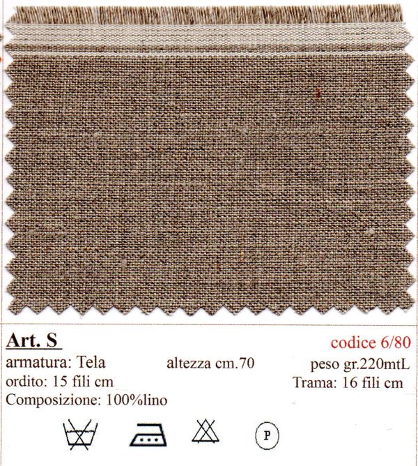 06/0080 Tela lino/70 art. < S >   linen canvas