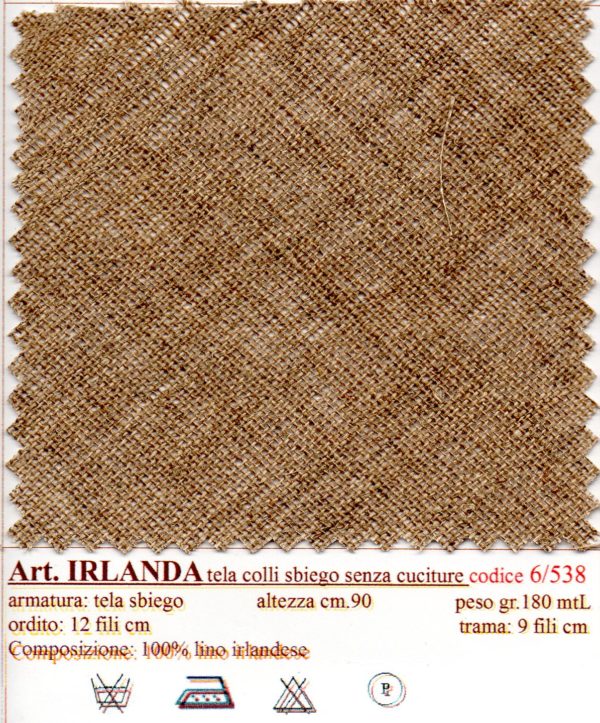 06/0538 Tela colli/90 art. "IRLANDA" sbieco - immagine 2