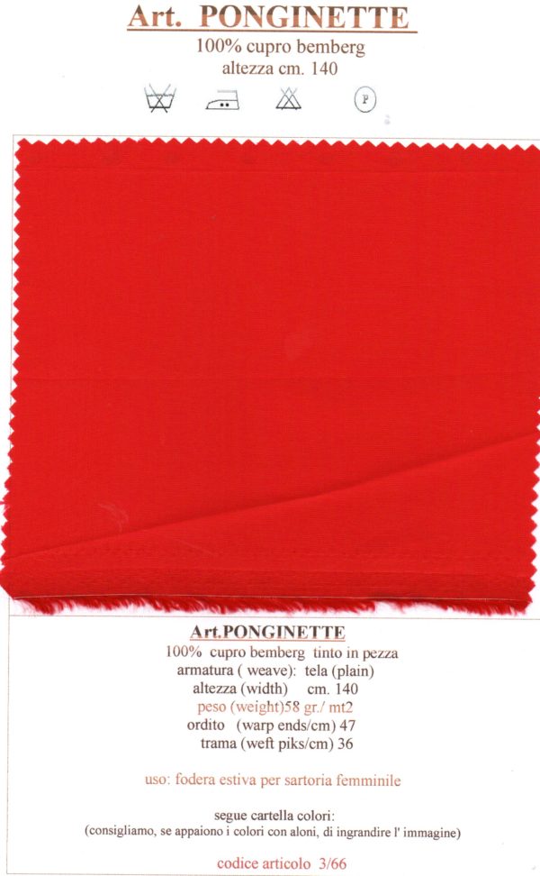 03/0066 Fodera/140 cm. art. " PONGINETTE  lining Bemberg cupro (offerta) - immagine 8