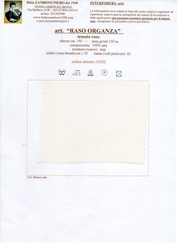 03/0552 Raso/140 ORGANZA pura seta