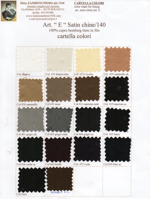 03/0028 Satin chine/140 cm art. E  100% bemberg tinto filo - immagine 2
